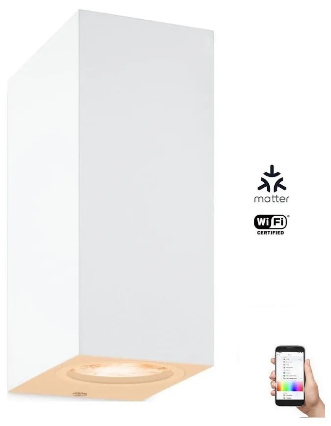 WiZ - LED RGBW Stmievateľné nástenné svietidlo UP&DOWN 2xGU10/4,7W/230V biela Wi-Fi