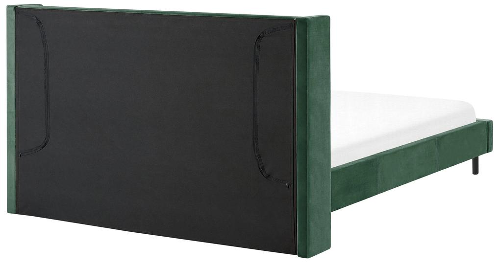 Zamatová posteľ 180 x 200 cm zelená VILLETTE Beliani