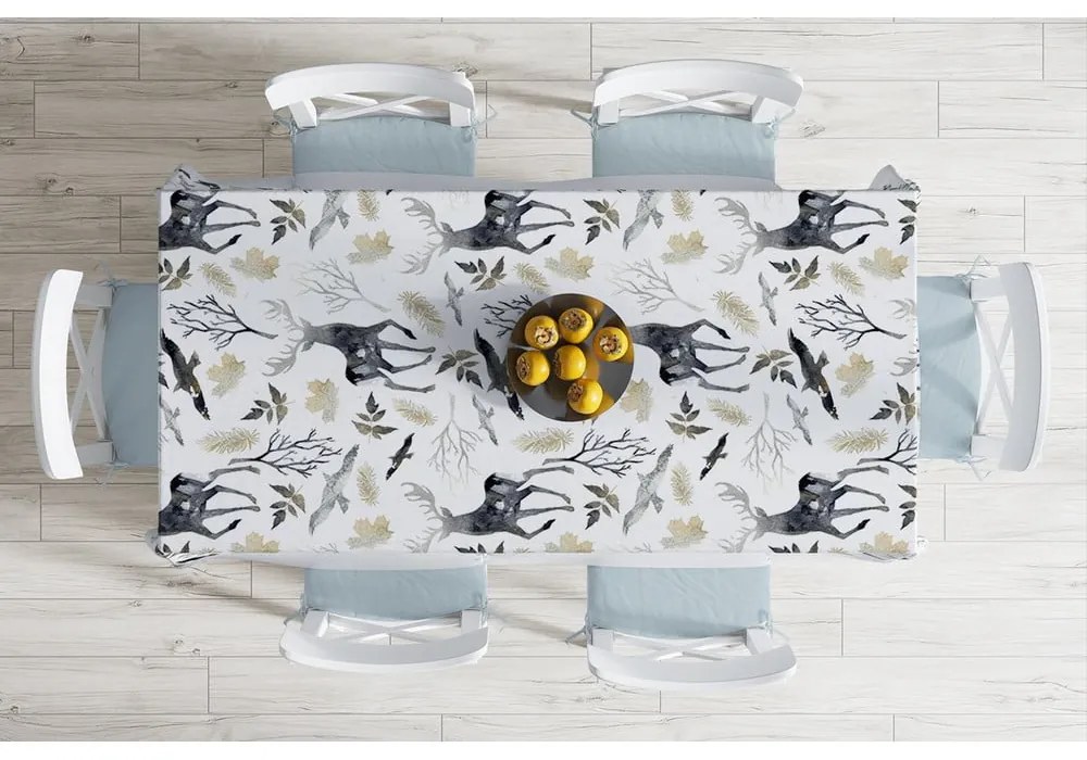 Vianočný obrus s prímesou bavlny Minimalist Cushion Covers Winter Forest, 140 x 180 cm