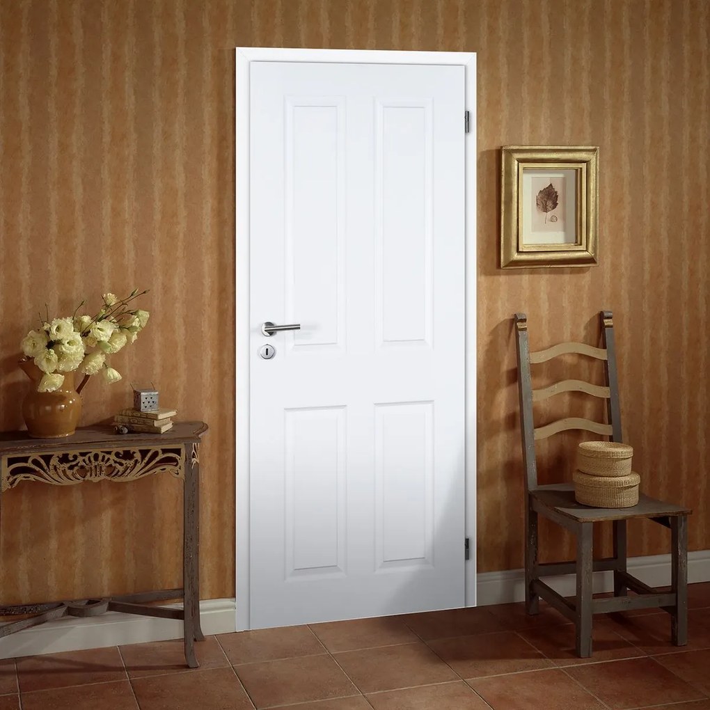 Doornite Odysseus Interiérové dvere 80 P, 846 × 1983 mm, lakované, pravé, biele, plné