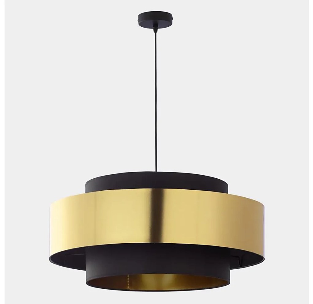 Luster na lanku CALISTO 1xE27/25W/230V zlatá/čierna