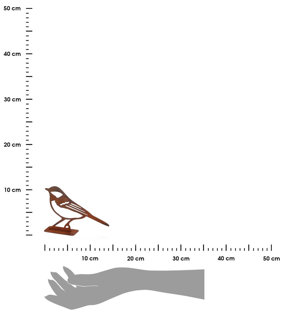 Záhradná kovová figúrka Rumi, 10x14x3,5 cm, hnedá