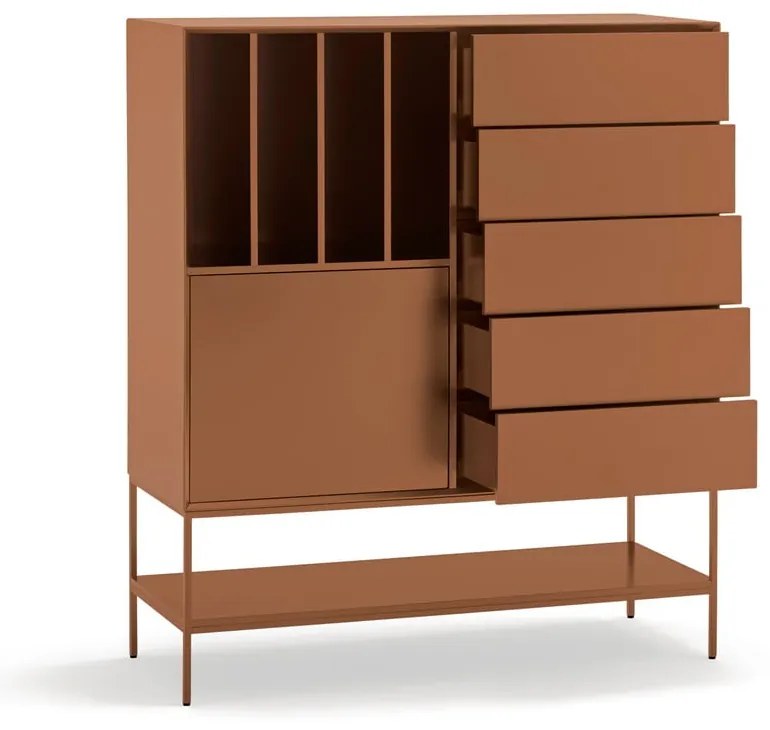 Skrinka v tehlovej farbe 120x140x45 cm Platt – Teulat