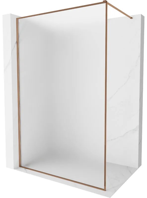 Mexen, Mexen Kioto-XF sprchová stena s rámom 60 x 202 cm, matná 10 mm, ružové zlato - 800-060-104-60-30-X