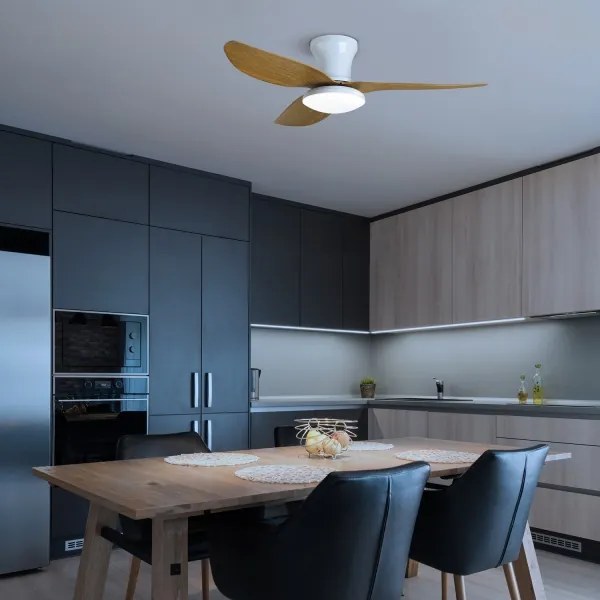 Brilagi-LED stmievateľný stropný ventilátor LED/30W/230V 3000-6500K bielohnedý+D