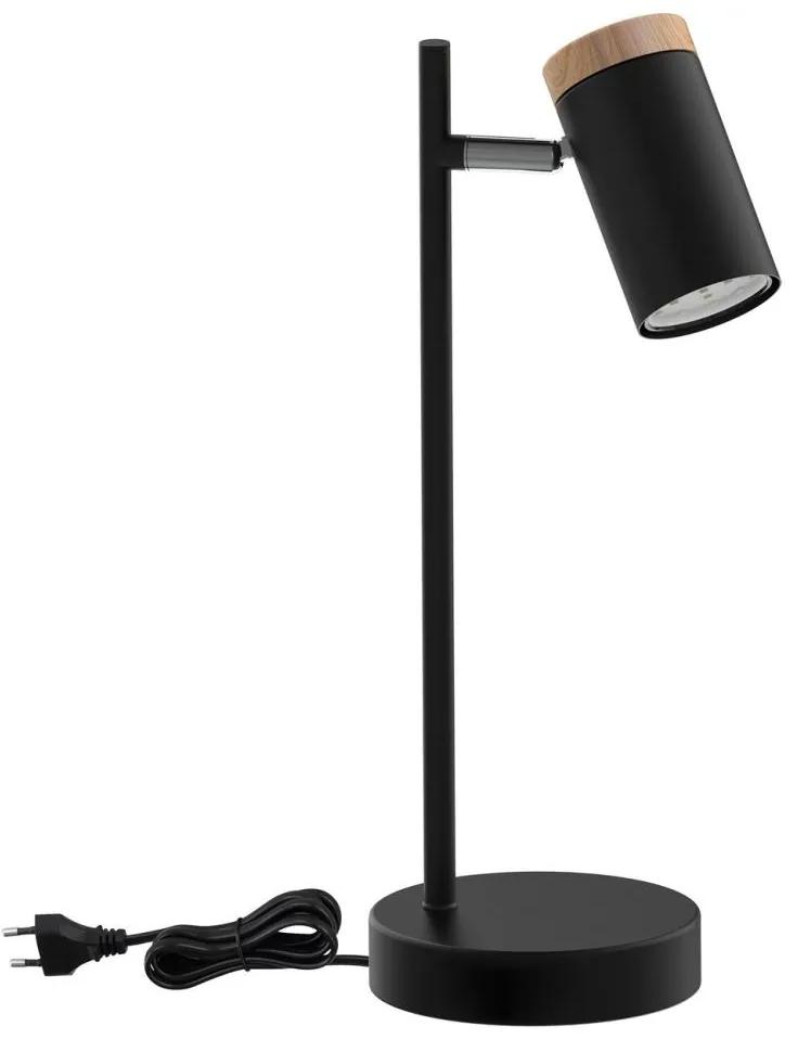 Candellux Stolná lampa LAGOS 1xGU10/15W/230V čierna/hnedá CA0917