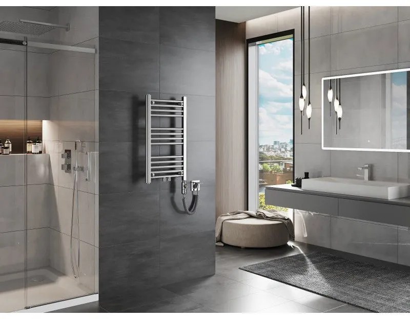 Mexen Mars, elektrické vykurovacie teleso 700x400 mm + vykurovacia tyč 300 W, chrómová, W110-0700-400-2300-01