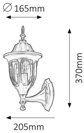 Rabalux 8342 - Vonkajšie nástenné svietidlo MILANO 1xE27/60W/230V