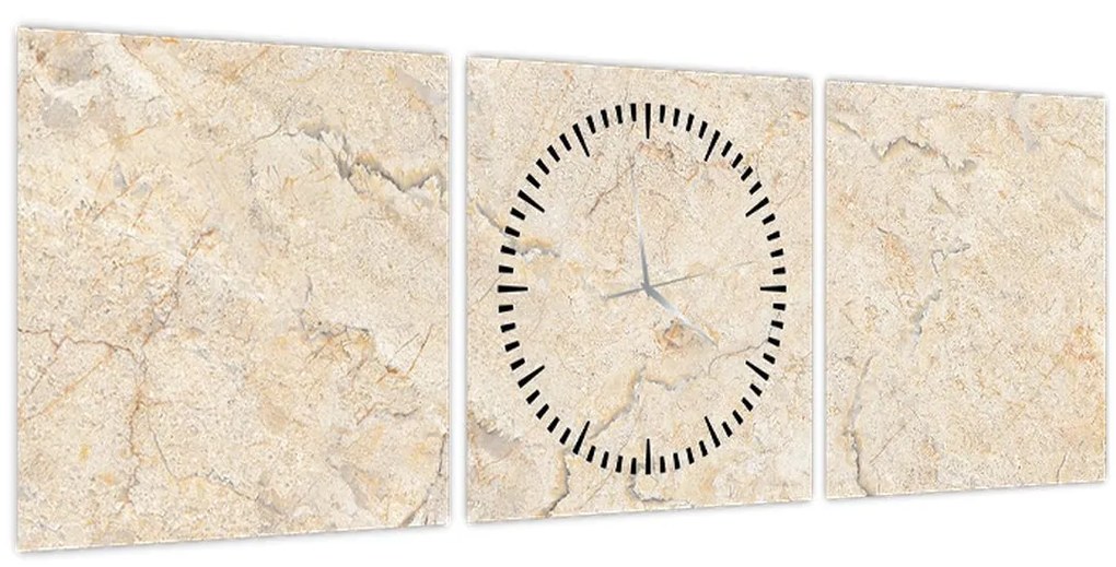 Obraz - Mramorová doska (s hodinami) (90x30 cm)