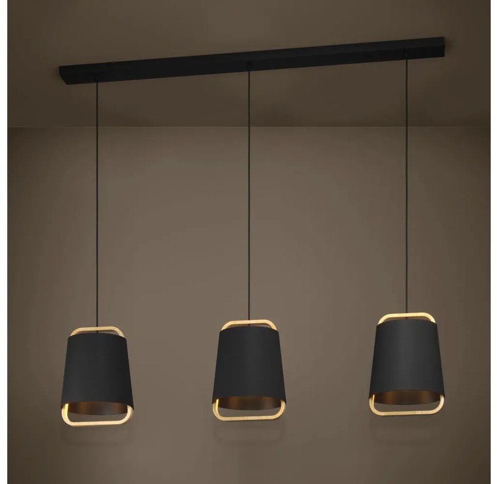 Eglo 390186 - Luster na lanku CAMALOZA 3xE27/40W/230V čierna