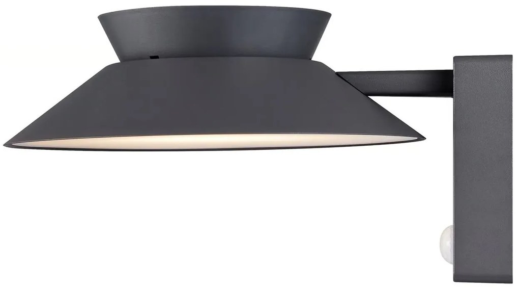 Nordlux Antracitové fasádne solárne LED svietidlo Justina s pohybovým čidlom 5W 2418071050