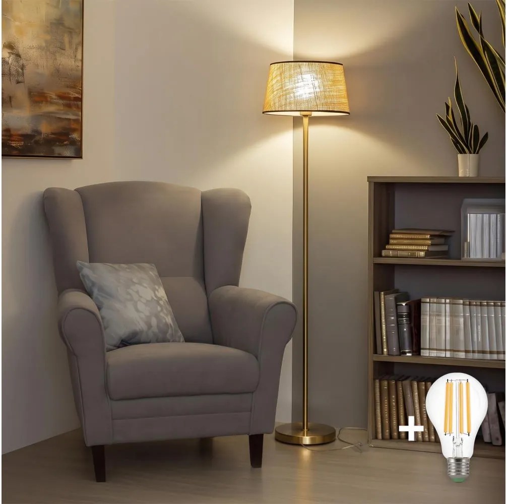 BRILAGI - LED stojacia lampa CERIA 1xE27/20W/230V priemer 35 cm béžová/zlatá