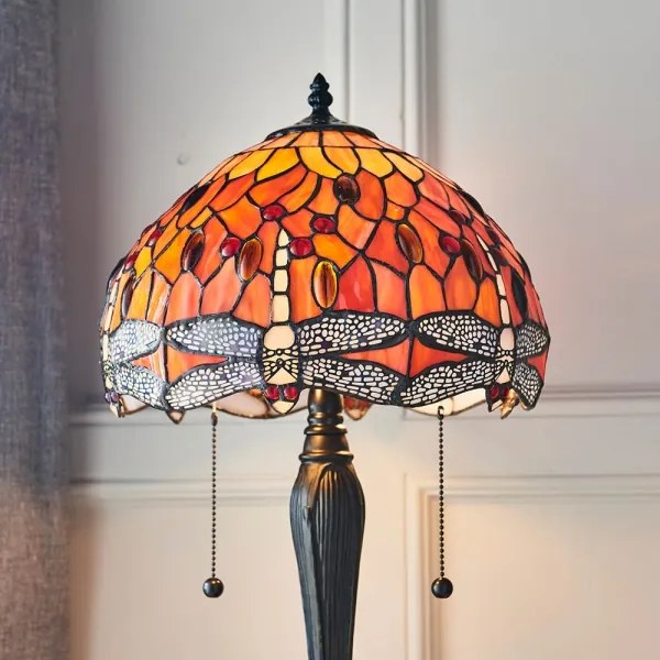 Endon 64092 - Stolná lampa Tiffany DRAGONFLY 2xE27/60W/230V priemer 30 cm