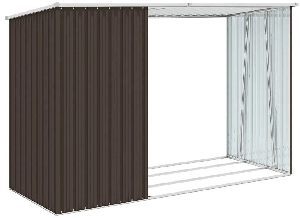 Záhradná kôlňa na palivové drevo hnedá 245x98x159 cm pozinkovaná oceľ