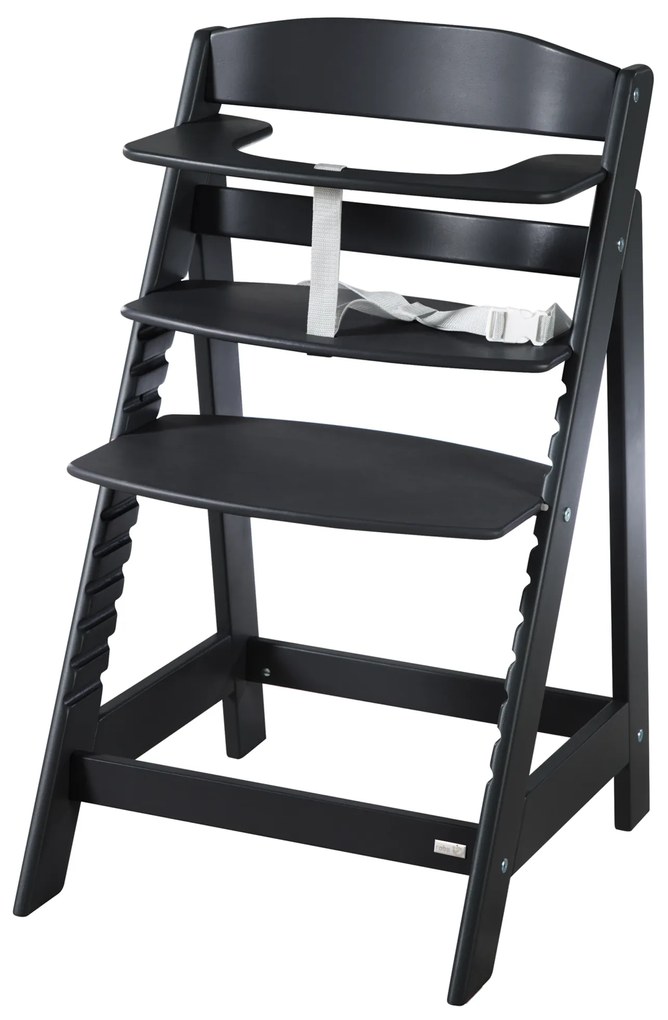 roba Detská drevená vysoká jedálenská stolička Sit Up (čierna/flex)  (100306933)