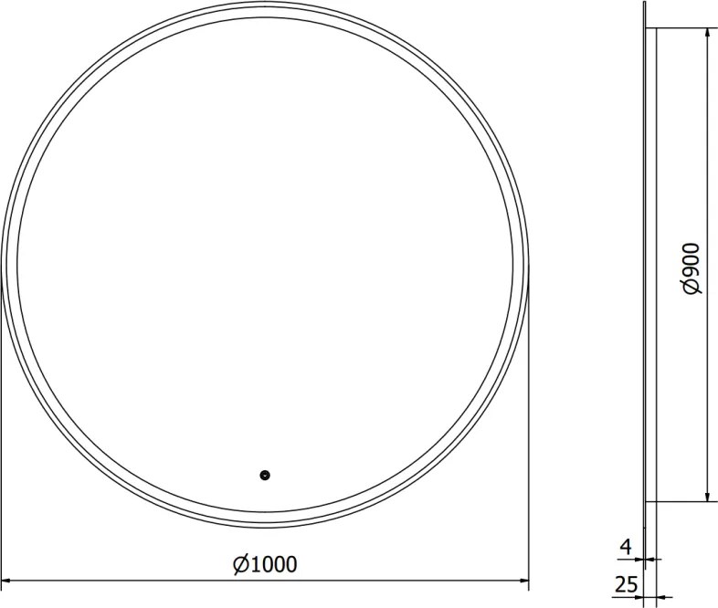 Mexen Gobi, LED okrúhle kúpeľňové zrkadlo s podsvietením 100 cm, 6000K, ochrana proti zahmlievaniu, 9801-100-100-611-00
