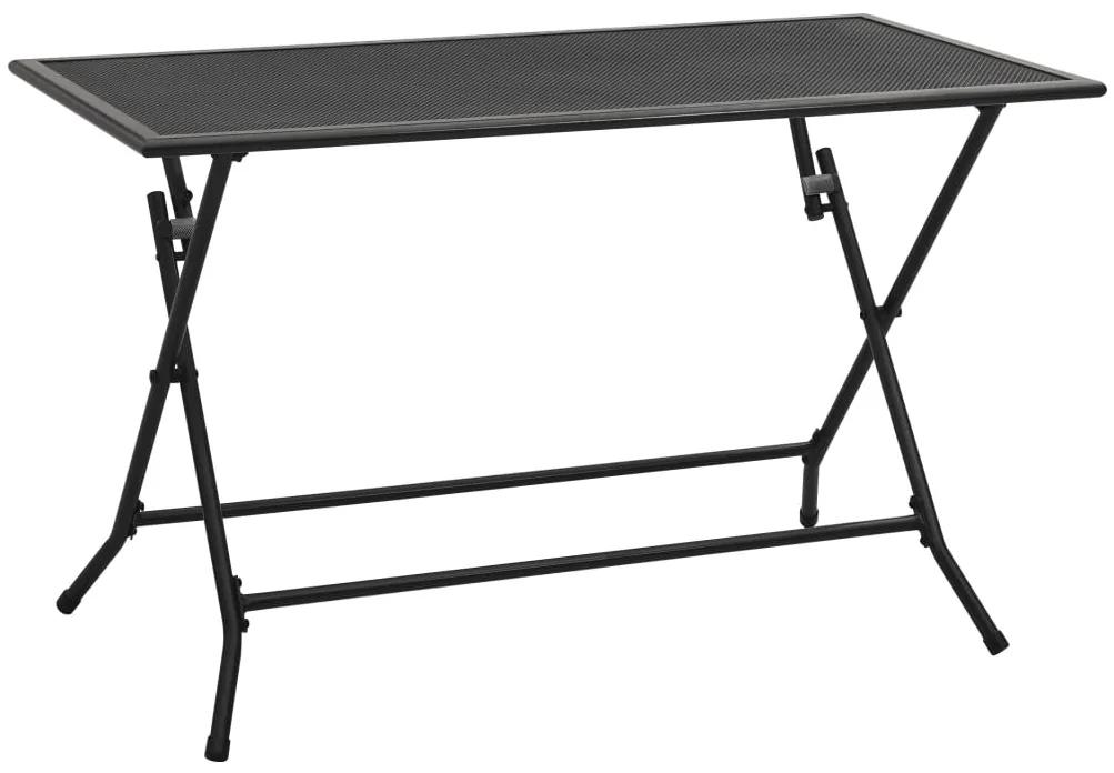 Skladací sieťovinový stôl 120x60x72 cm oceľový antracitový