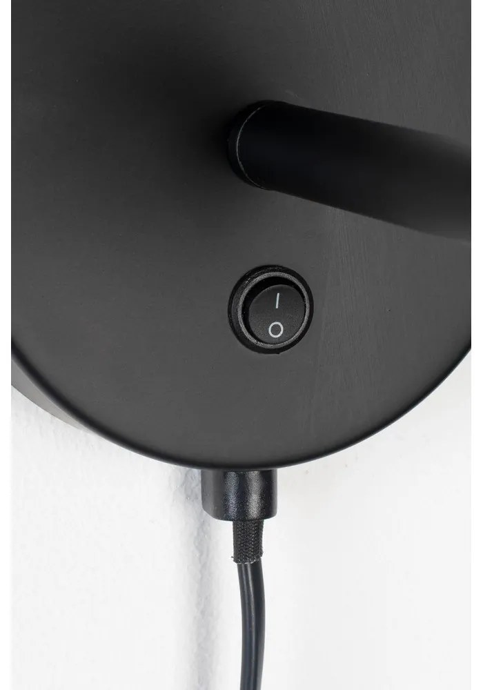 Čierne nástenné svietidlo Hajo - White Label