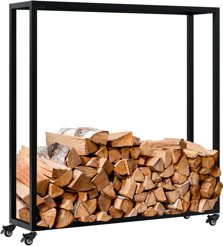 Stojan na drevo Hilta 25x100x100 cm - čierna