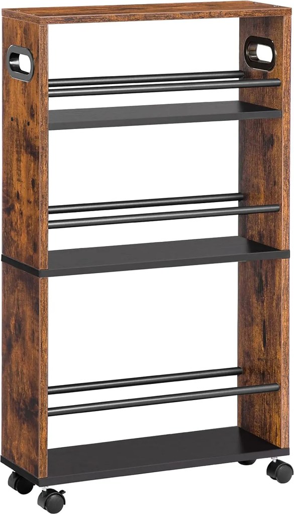 Pojízdný kuchyňský regál Vasagle Tonari 45 cm černý/hnědý