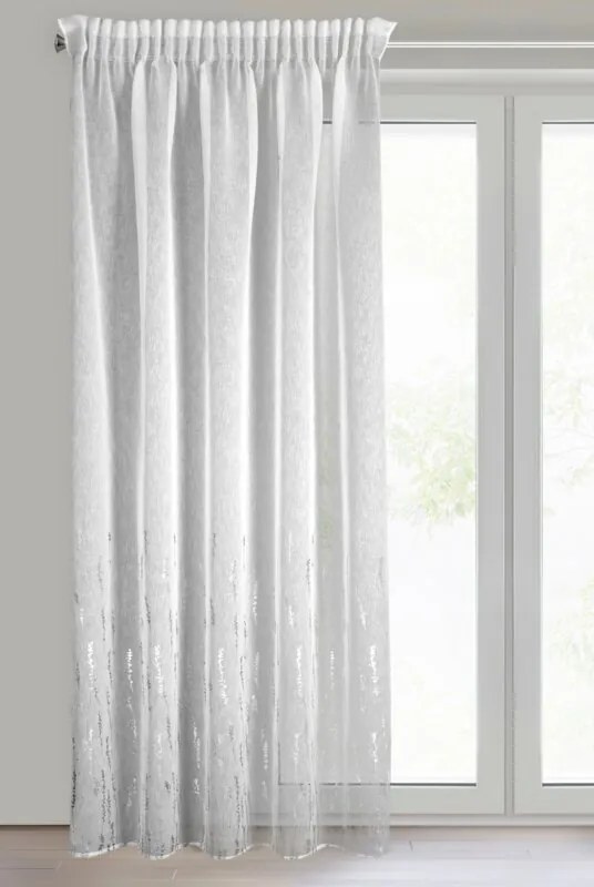 Dekorstudio Hotová záclona so striebornou potlačou LINZI
