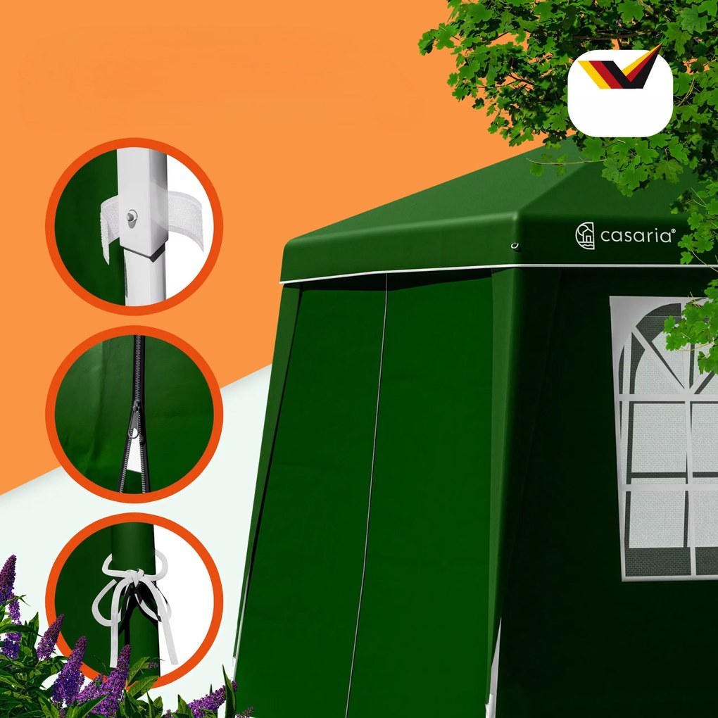 InternetovaZahrada Záhradný altánok Capri 3x3 m - 4 bočné steny - zelená