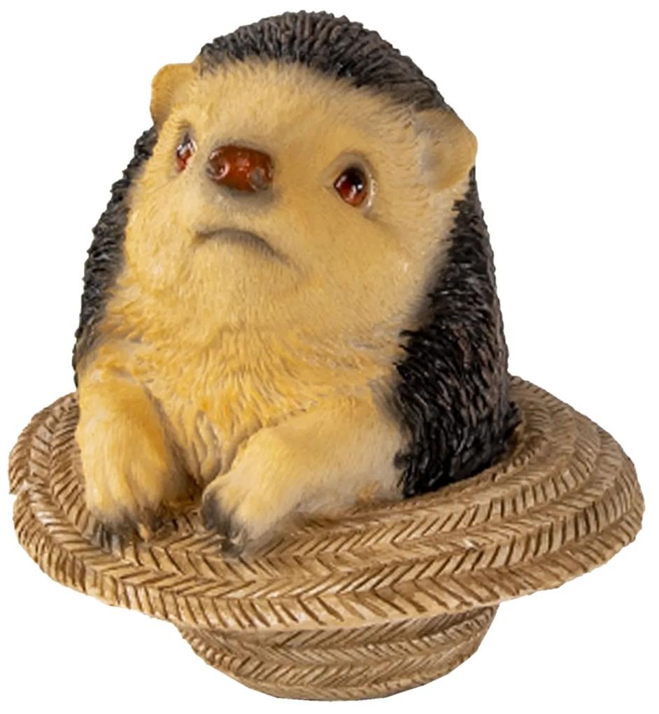 Dekoratívne soška ježka v klobúku - 8 * 8 * 9 cm