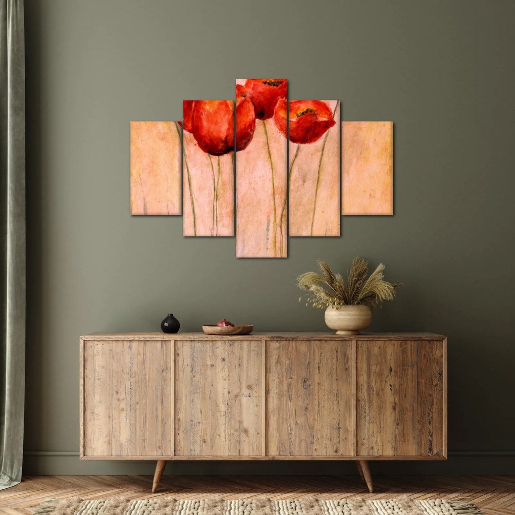 Obraz - Červené tulipány (150x105 cm)