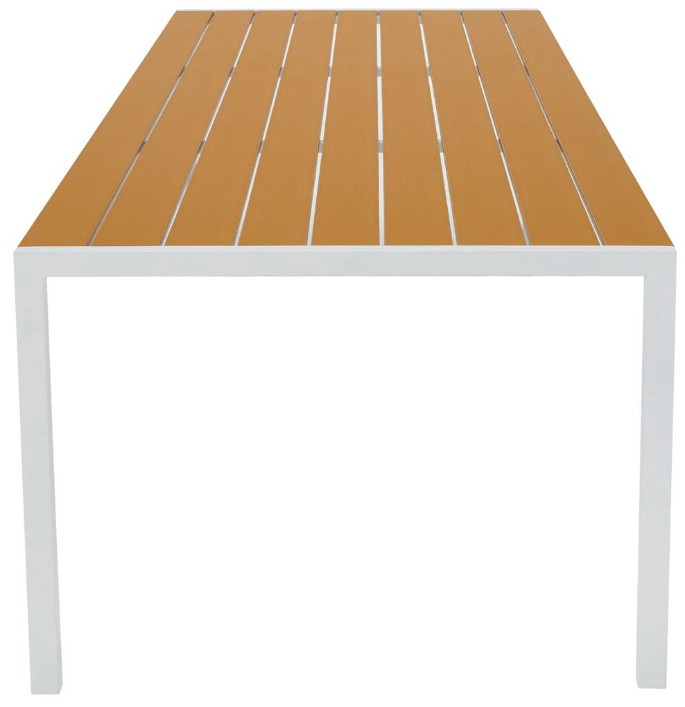 Kondela Záhradný stôl, biela oceľ/dub, BONTO