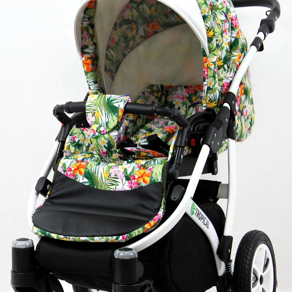 Kombinovaný kočík Raf-pol Tropical - Pastel Flamingos (2-kombinácia)