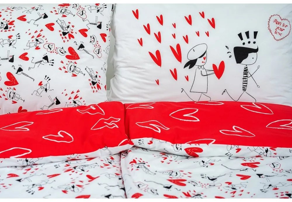 Obliečky 100% bavlna Love 140x200/70x90 cm