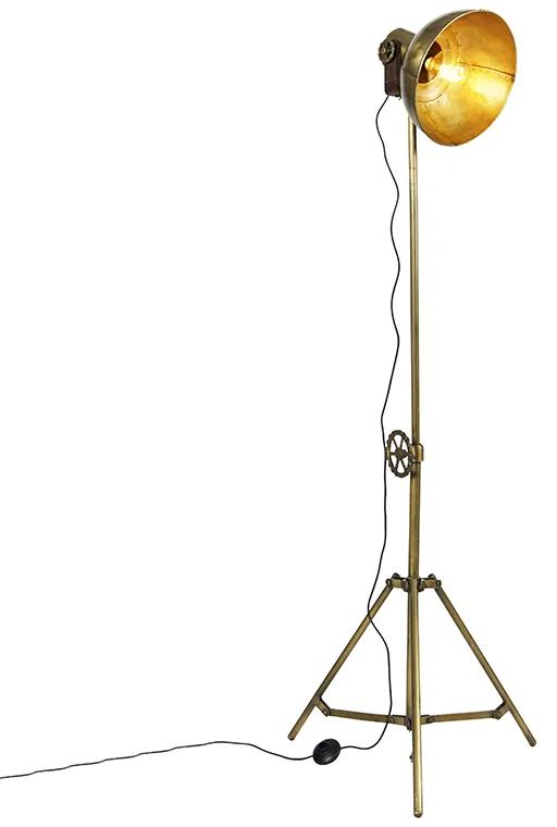 Priemyselná stojaca lampa statív bronzová - Mango