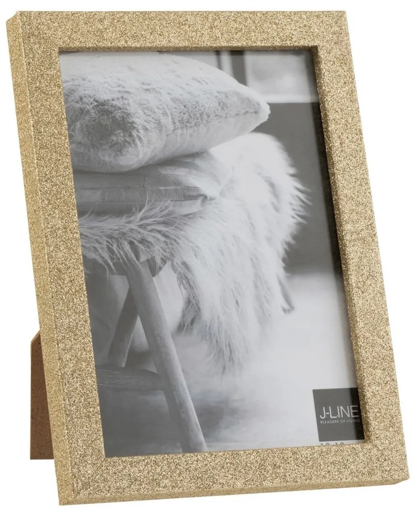 Zlatý dekoratívny fotorámik s flitrami Glitter gold - 15*2*20 cm / 13*18cm