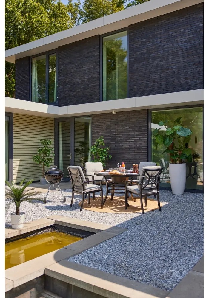 Sivá kovová záhradná stolička Rosario – Hartman