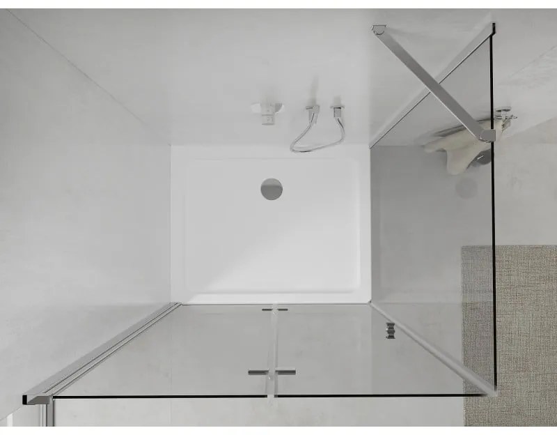 Mexen Lima sprchovací kút 100x90cm, 6mm sklo, chrómový profil - číre sklo + Slim sprchová vanička - 856-100-090-00-00-4010