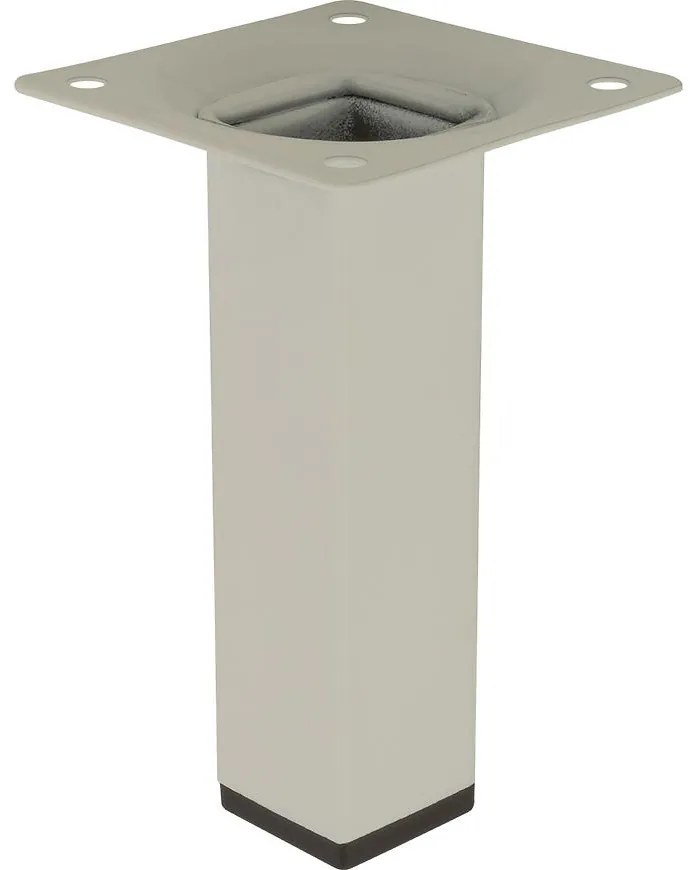 Štvorcová nábytková noha 10 cm biela