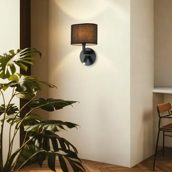 Brilagi - LED nástenné svietidlo DAYA 1xE14/40W/230V + LED/3W čierne