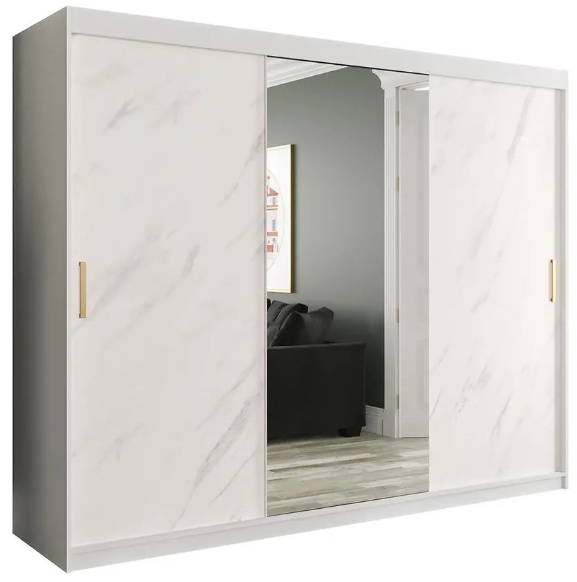 Skriňa Marmur T1 250 biely/mramor biely