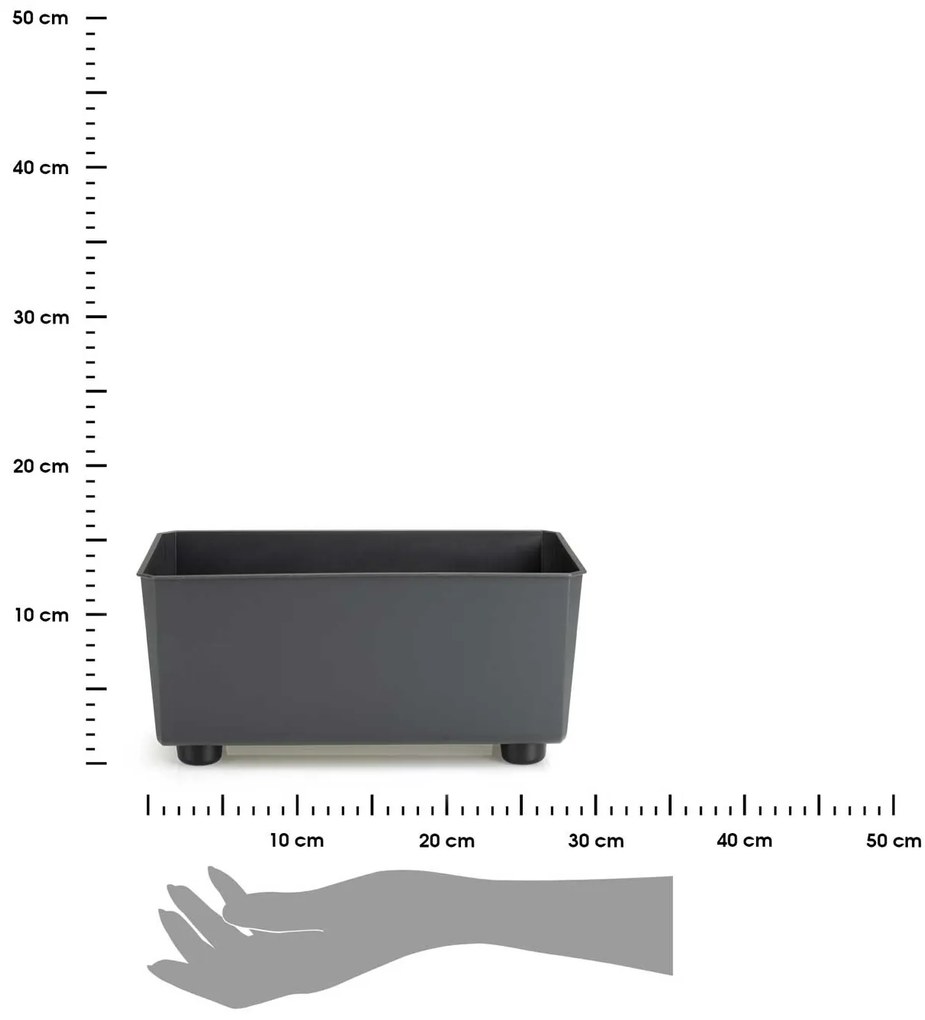 PLASTOVÝ KVETINÁČ SALVIA 28,5X17 CM ANTRACITOVÁ