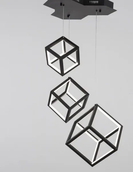 LED luster Gabbia 56 čierne