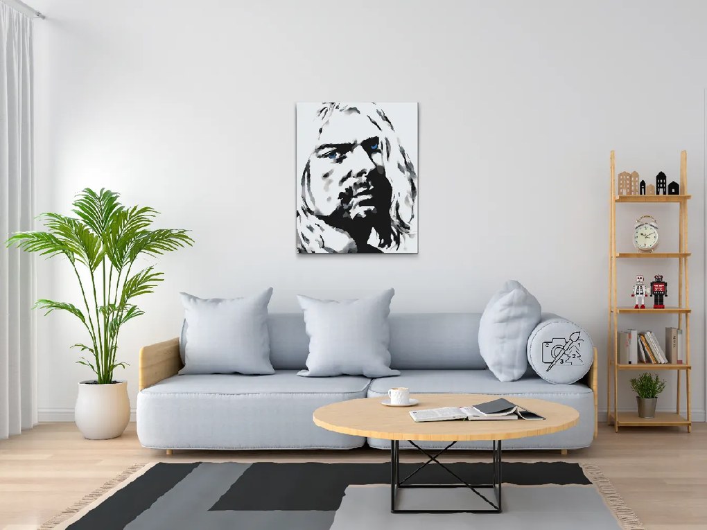 Gario Maľovanie podľa čísel Kurt Cobain Rozmery: 30 x 40 cm, Rámovanie: Iba zrolované plátno