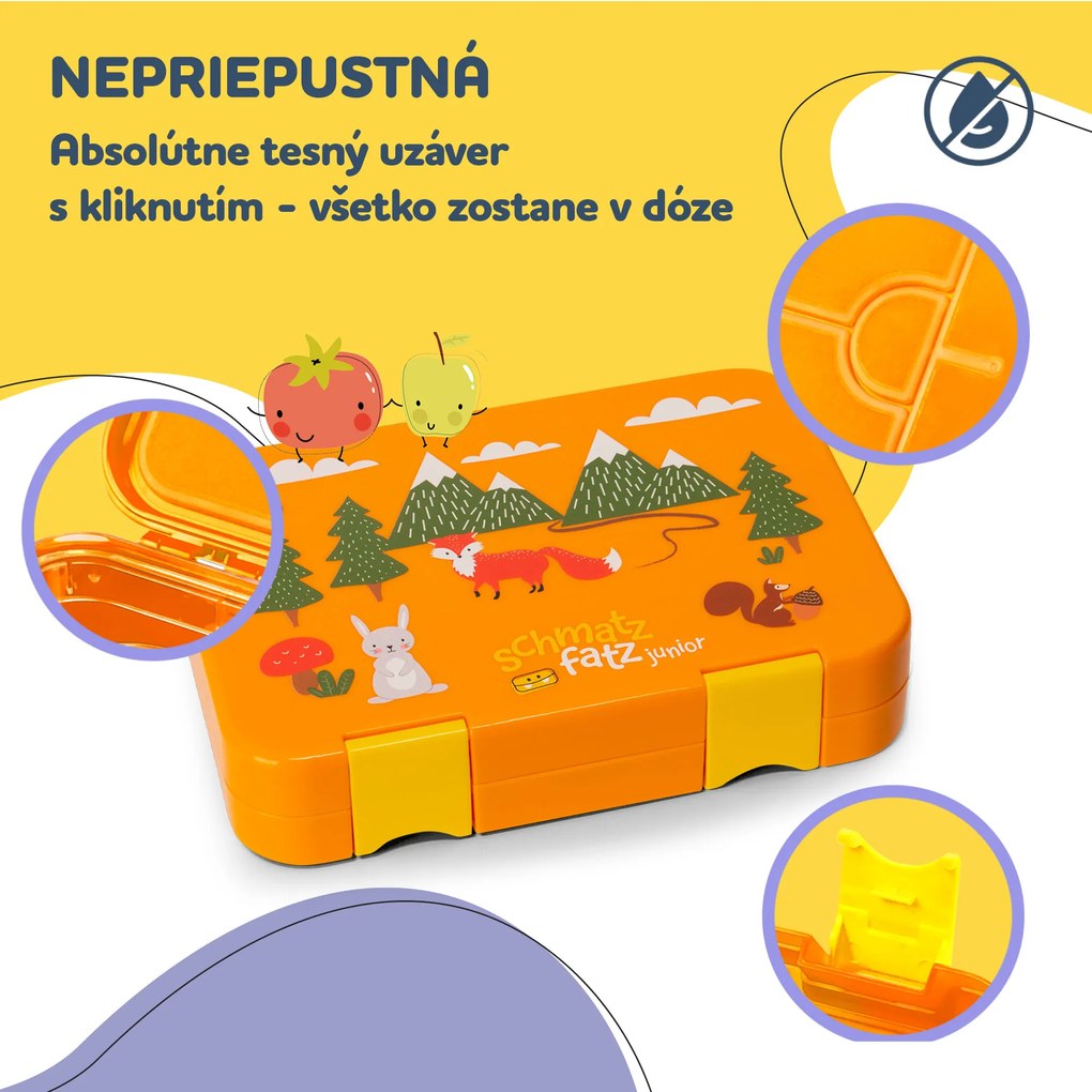 Klarstein Schmatzfatz junior desiatový box, 6 priehradiek, 21,3 x 15 x 4,5 cm, bez BPA