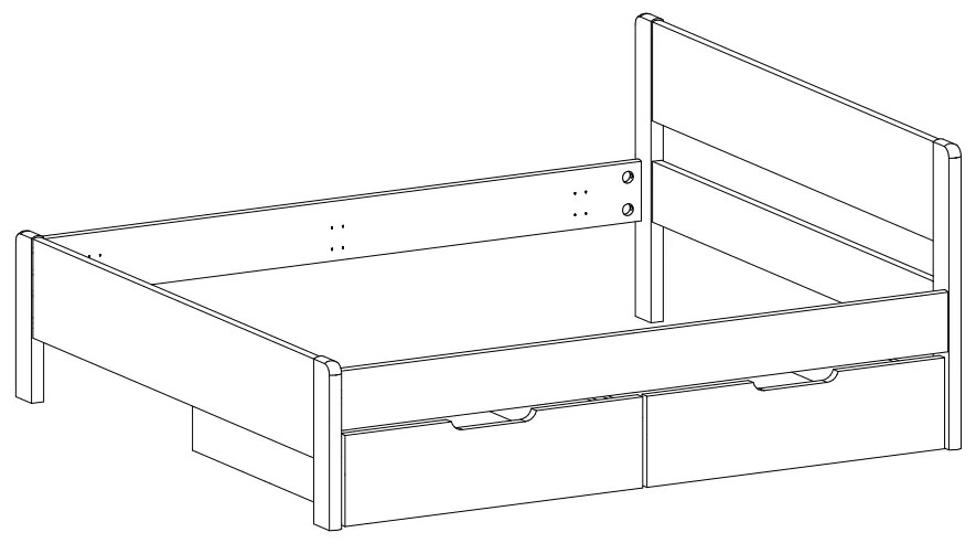 BMB BOČNÁ ZÁSUVKA - dyha buk 3/4 166 cm, buk dyha