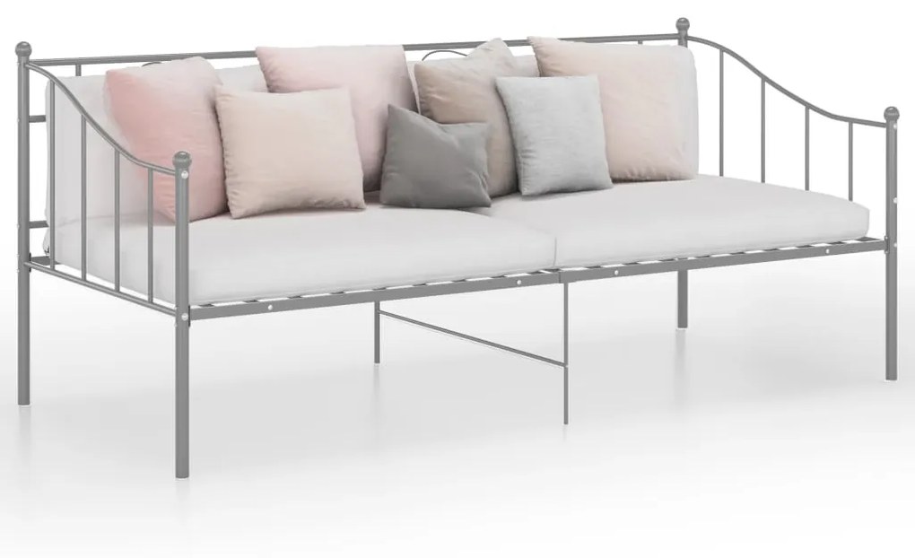 vidaXL Rám rozkladacej pohovky sivý kovový 90x200 cm