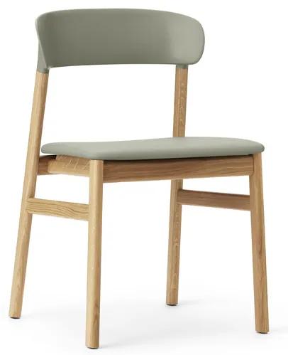 Stolička Herit Chair Spectrum Leather – pastelová zelená/dub