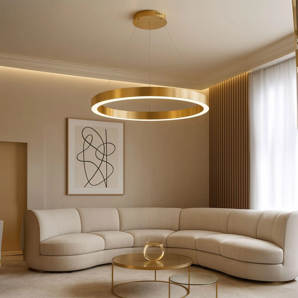 Toolight Toolight, LED stropné osvetlenie 60cm, 60W, 3000K, LHJ051-CP1 C, zlatá matná, OSW-50025