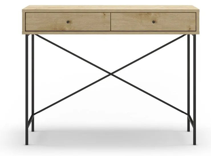 Konzolový stolík s doskou v dubovom dekore v prírodnej farbe 35x110 cm Titan – Marckeric