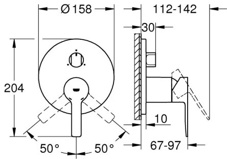 GROHE 24095001 - Batéria LINEARE lesklý chróm
