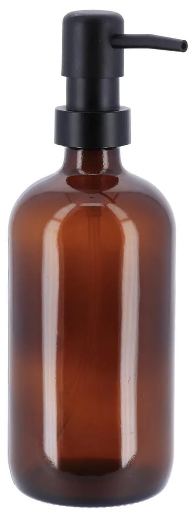 Dávkovač mydla Amber, hnedá/ s čiernymi prvkami, 500 ml