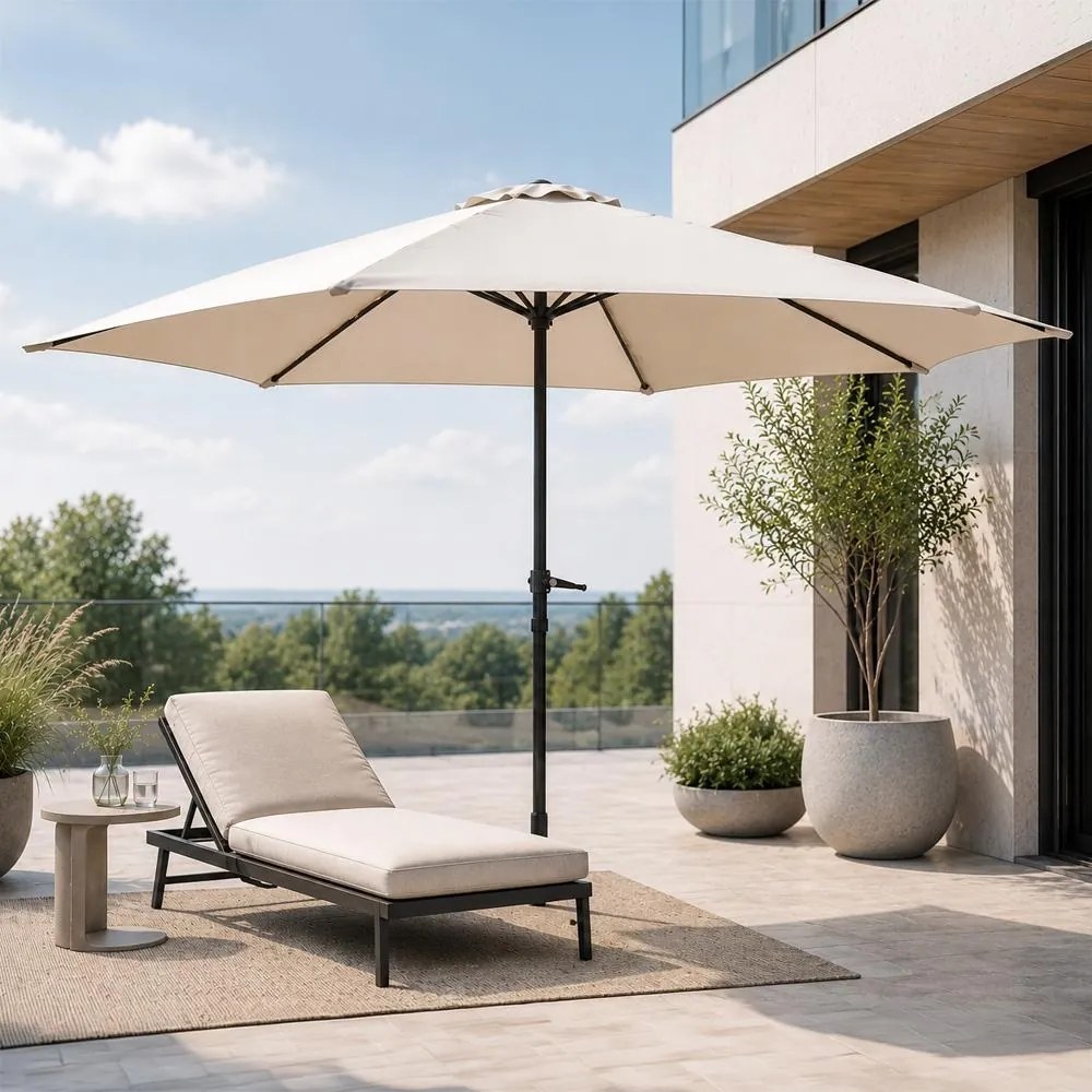 Naklápací záhradný slnečník AVENBERG SUNNY BASIC 300, priemer 3M, béžová